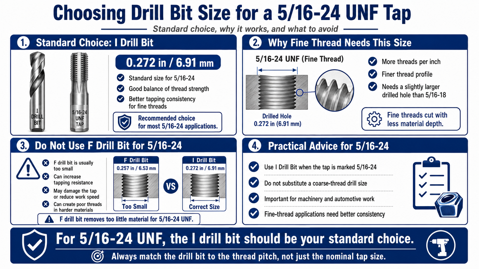 Choosing Drill Bit Size for 516-24 UNF Tap