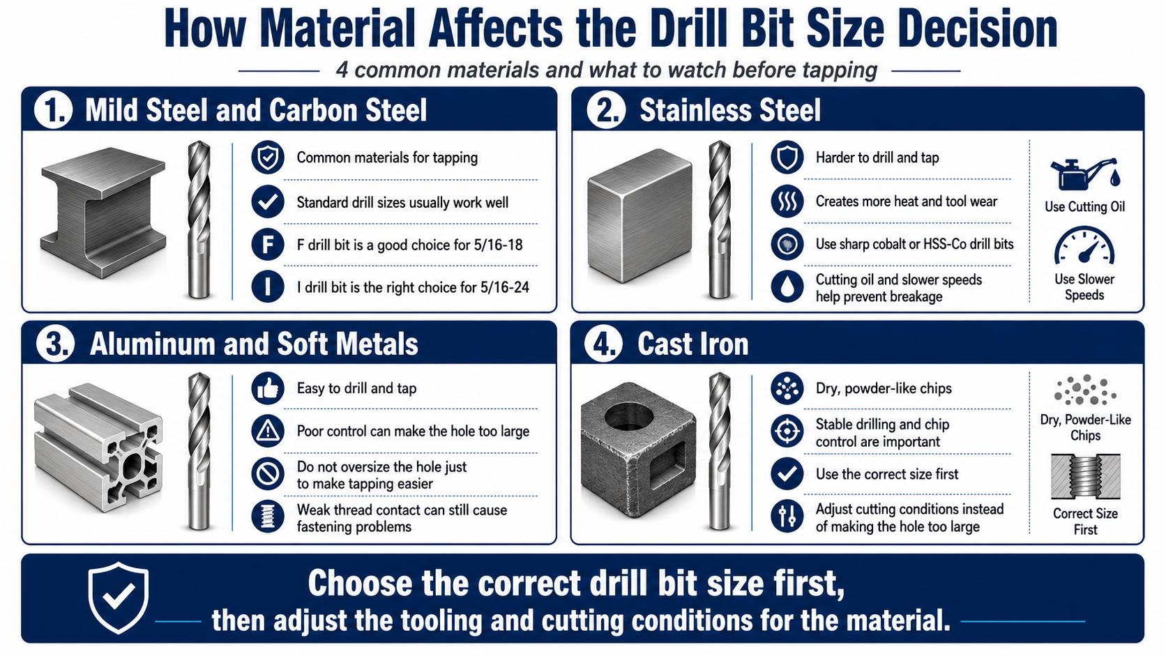 How Material Affects the Drill Bit Size Decision