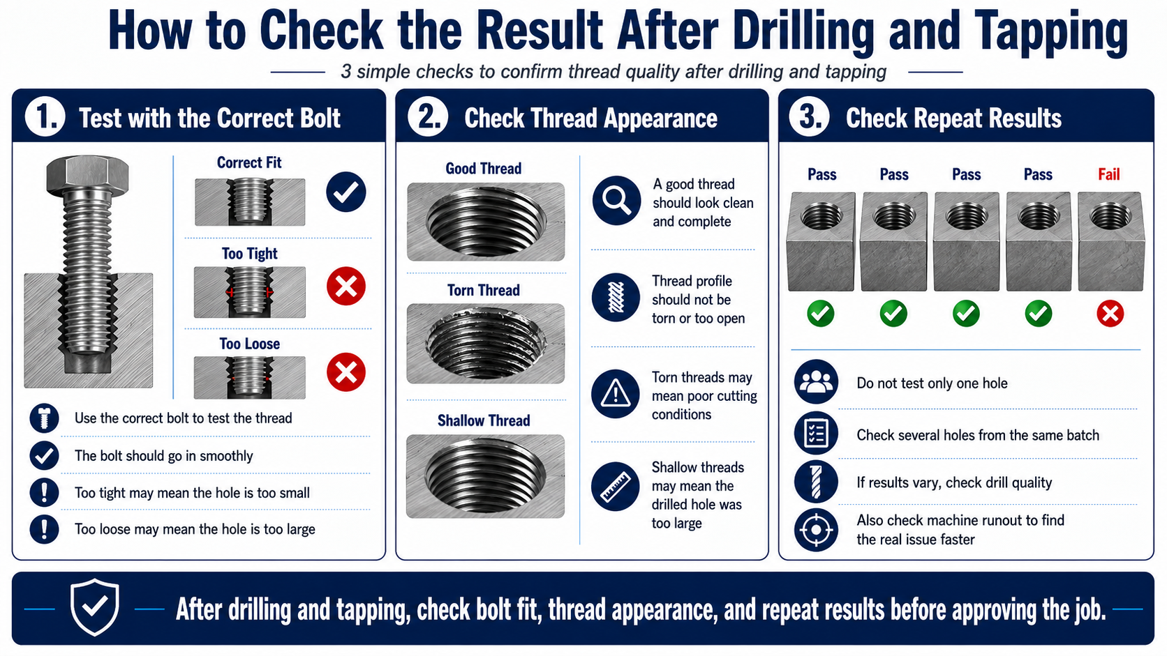 How to Check the Result After Drilling and Tapping