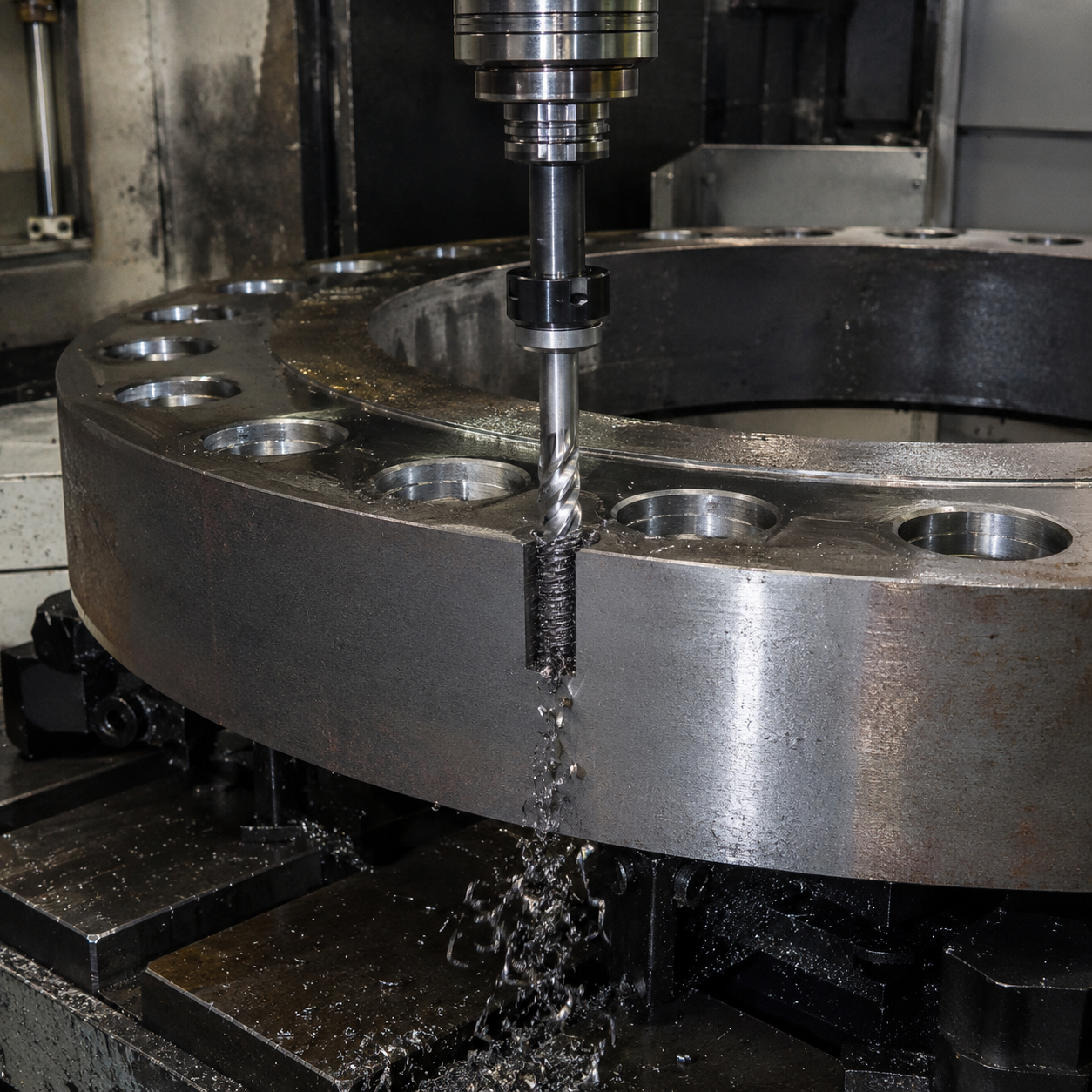 Machining Heavy Industrial Flanges