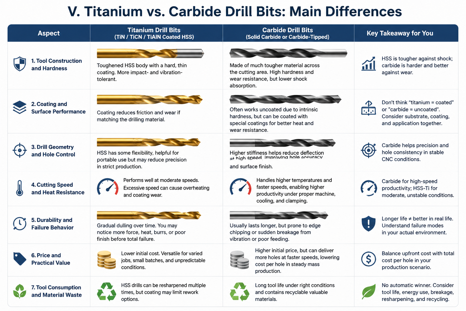 Titanium vs. Carbide Drill Bits