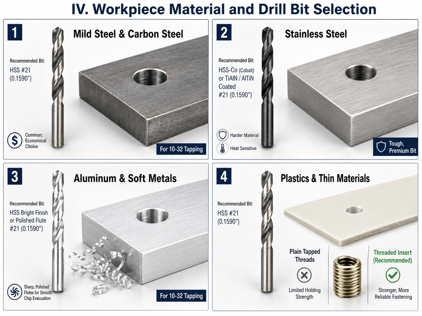 Workpiece Material and Drill Bit Selection