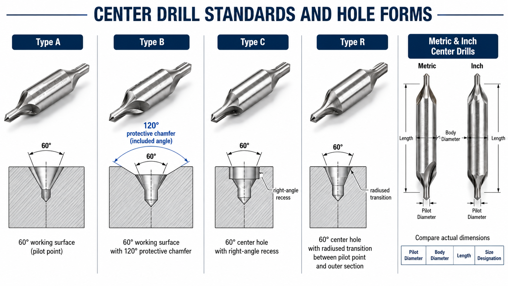 Center Drill Standards and Hole