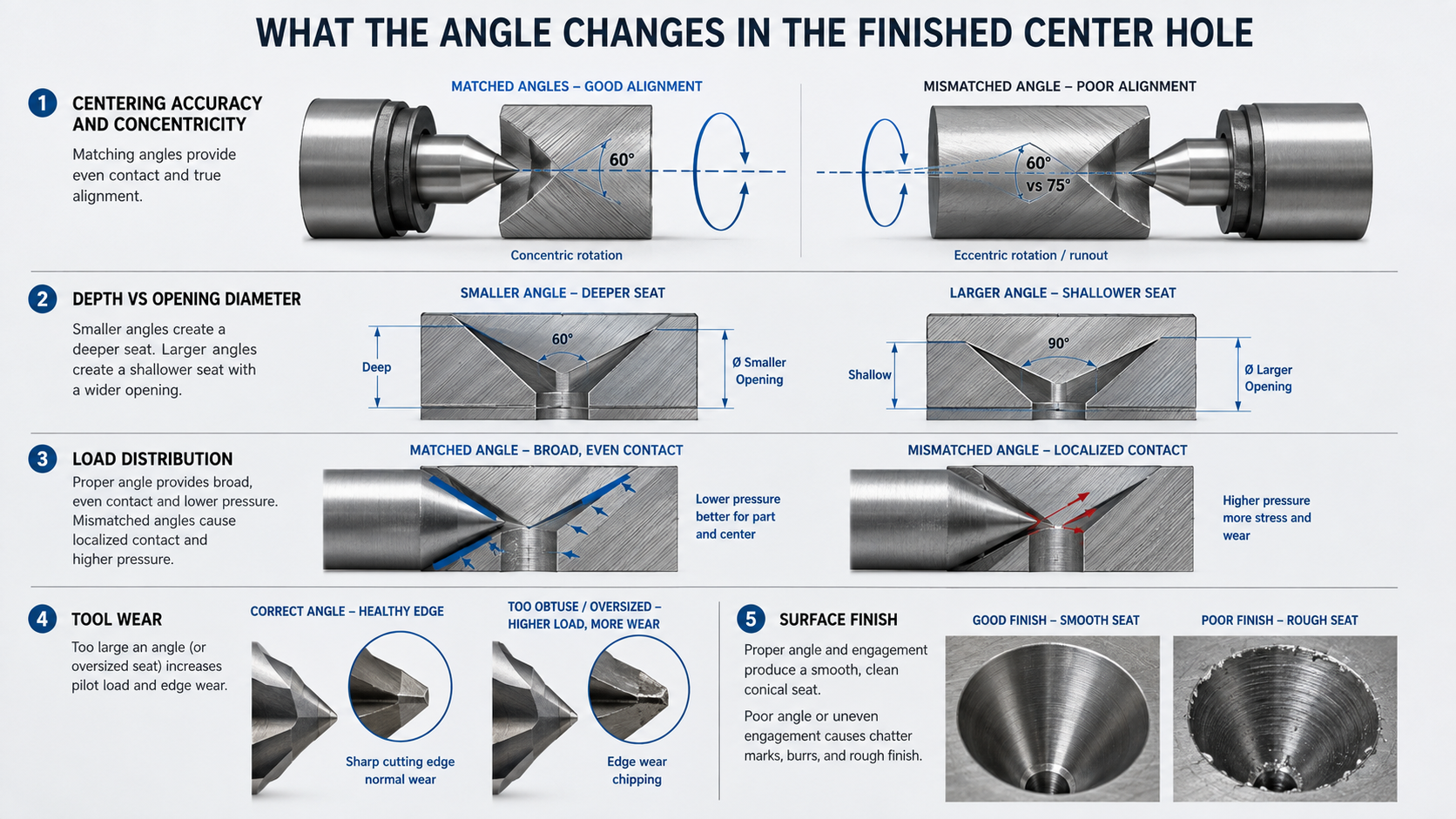 What the Angle Changes in the Finished Center Hole 